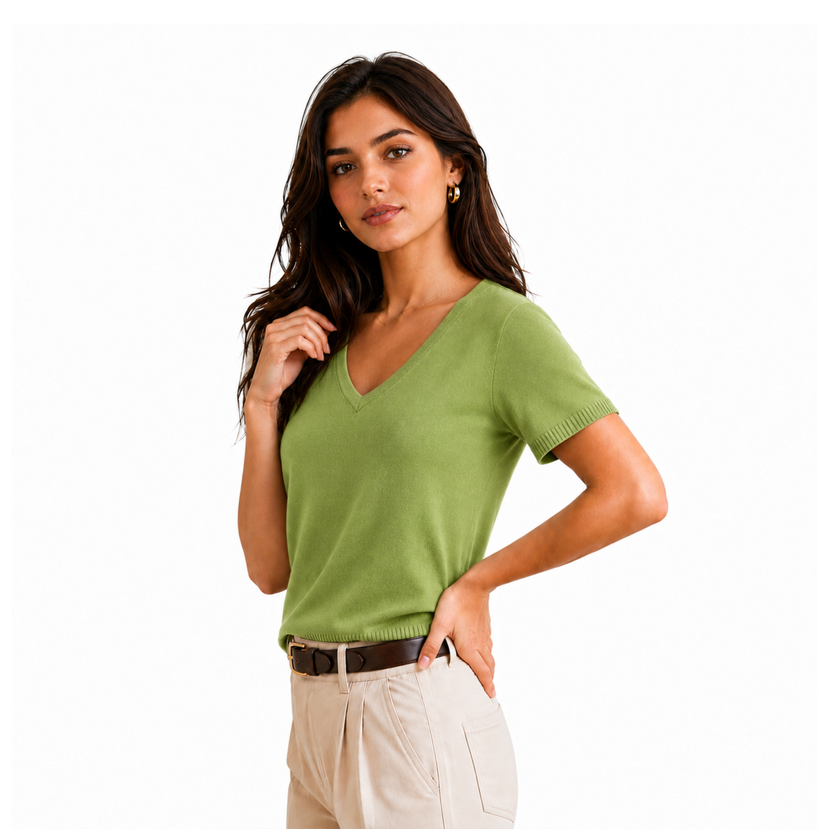 green plain shirt