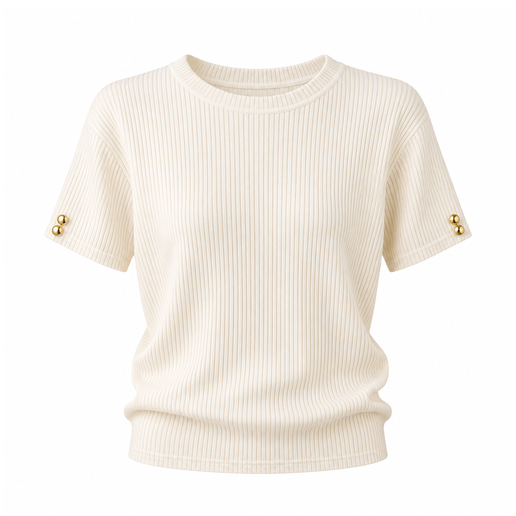 biege wih a knot tee