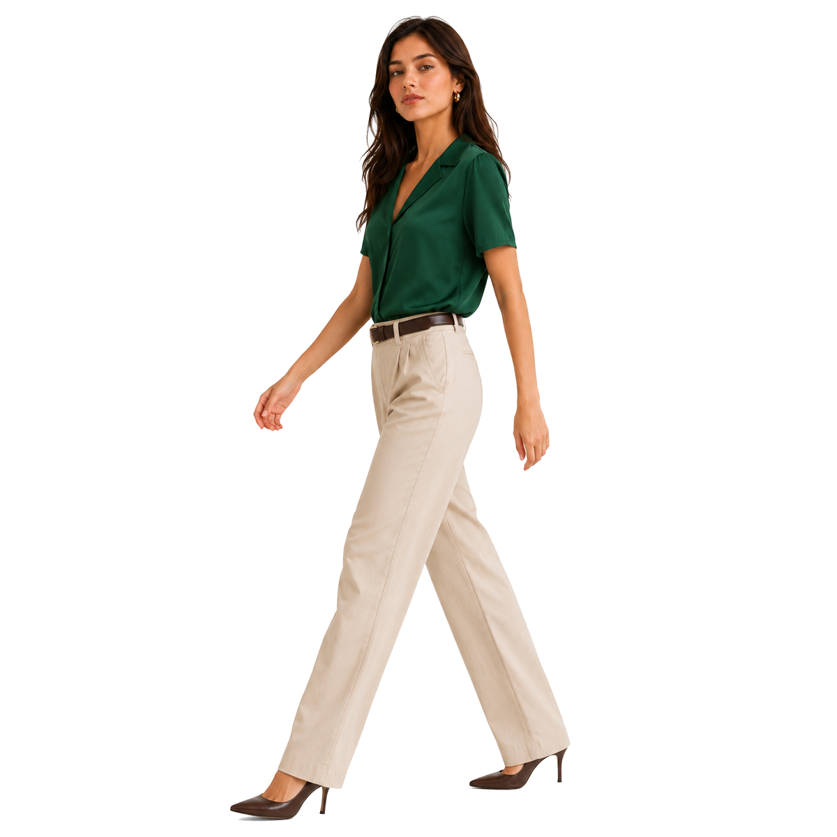 green formal shirt