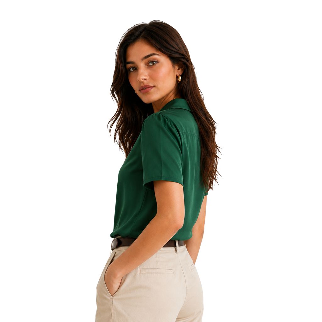 green formal shirt